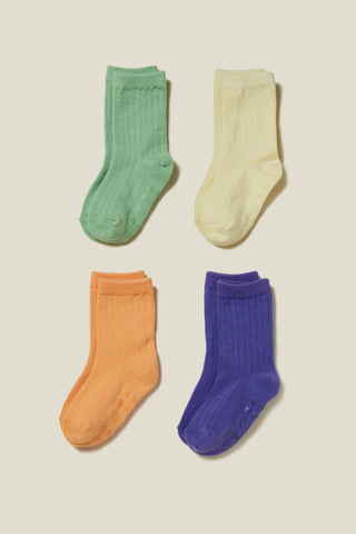 Easy-fit Basic Socks 4 Color Set (1-6Y)
