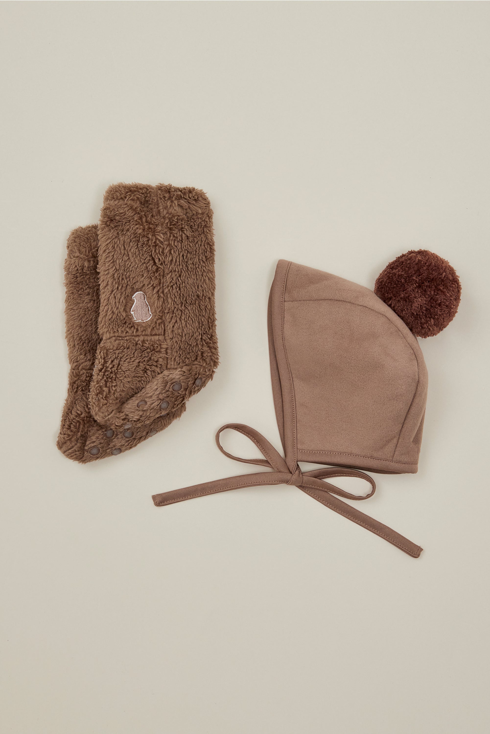 Konny Soft Fluffy Winter Set (Bonnet+Booties) – Konny Baby