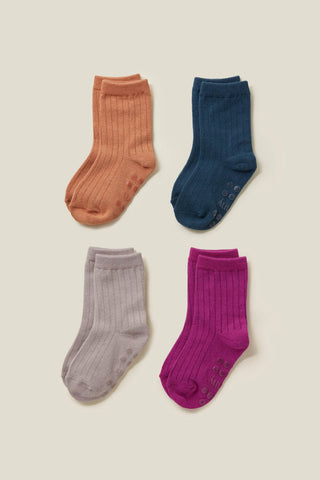 Easy-fit Basic Socks 4 Color Set (1-6Y)