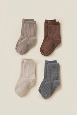 Easy-fit Basic Socks 4 Color Set (12M-6Y)