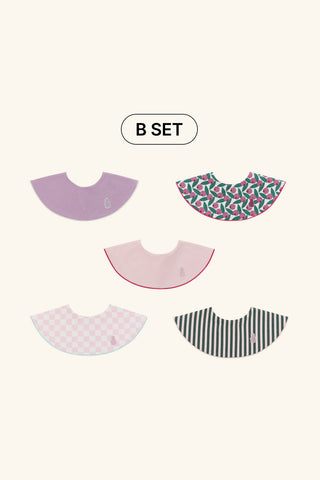 Konny Piped Edge Bib 5-Pack Gift Set