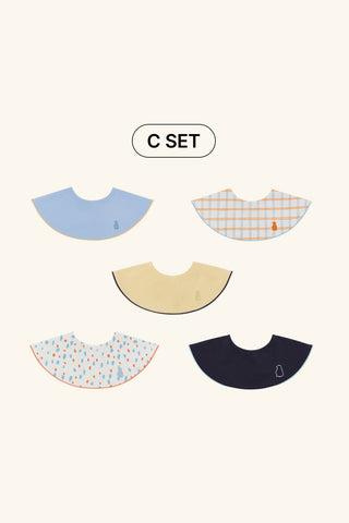 Konny Piped Edge Bib 5-Pack Gift Set