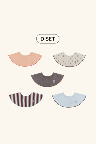 Konny Piped Edge Bib 5-Pack Gift Set