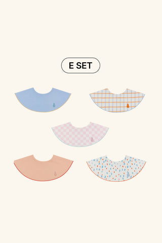 Konny Piped Edge Bib 5-Pack Gift Set