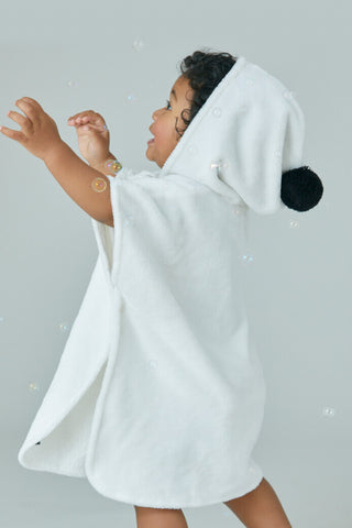 Bamboo Cotton Hooded Poncho Towel [Cream] (1-4Y)