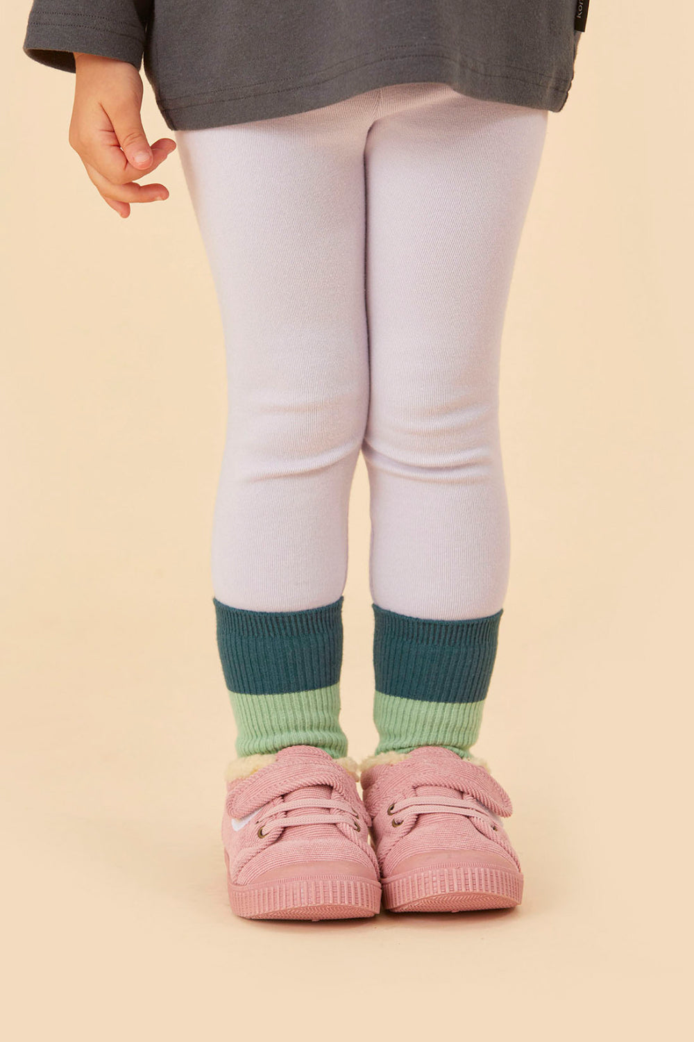Girls Navy Kids' Ribbed Cuff Plush Lined Leggings