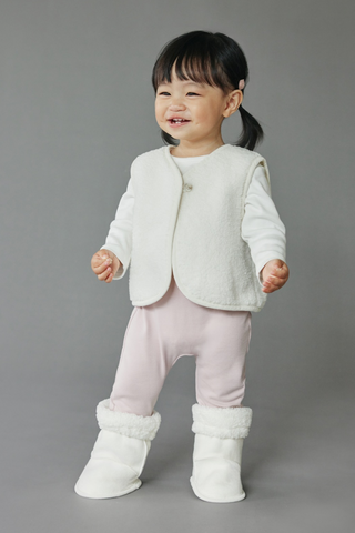 [Set] Teddy Fleece Reversible Vest & Booties Set