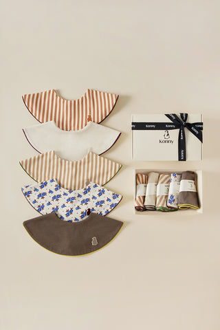 Konny Piped Edge Bib 5-Pack Gift Set