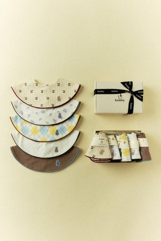 Konny Bib Piped Edge 5-Piece Gift Set