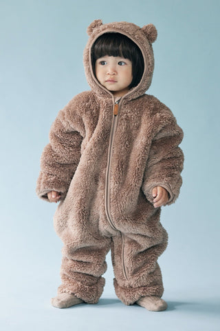 Teddy Bear Fleece Romper [9-30M]