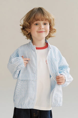 Seersucker Gingham Windbreaker