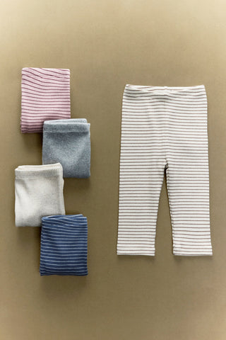 Cotton Ribbed Regular-Fit Leggings