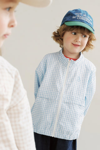 Seersucker Gingham Windbreaker