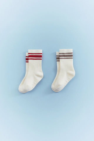 EasyFit Ribbed Striped Socks (2-Piece Set)