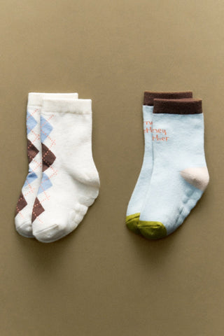 Easy-Fit Argyle Socks (2P)