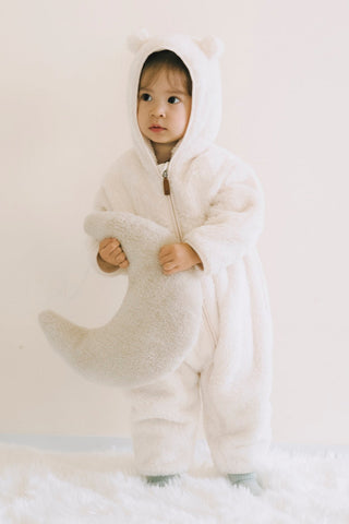 Fluffy Teddy Bear Fleece Jumpsuit