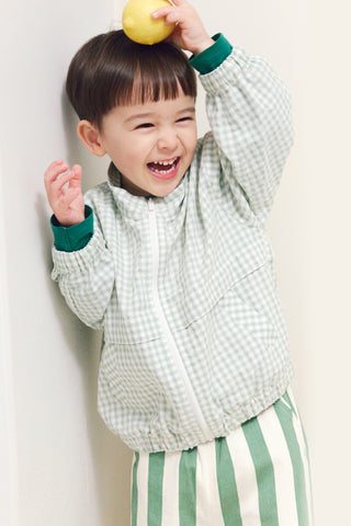 Seersucker Gingham Windbreaker