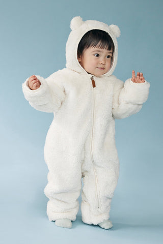 Teddy Bear Fleece Romper [9-30M]