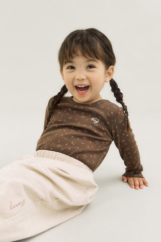 Girls Modal Ribbed Lettuce Trim T-Shirt