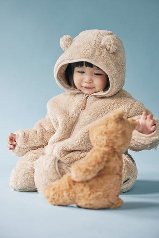 Teddy Bear Fleece Romper [9-30M]