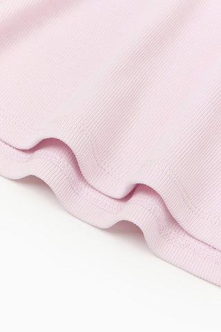 Modal Ribbed Ruffle T-Shirt