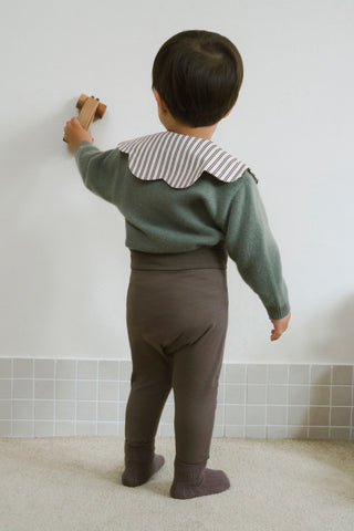 [Set] Modal High Waist Leggings & Rolling Bib 2P