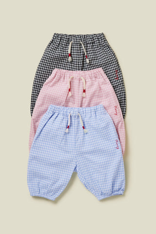 Relaxed Gingham Pull-On Pants