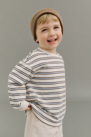 Cotton Brushed Striped T-Shirt