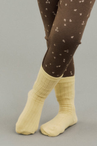 Easy-Fit Basic Socks [Beige/Mustard/Olive Green/Lavender]