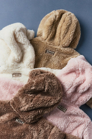 Teddy Bear Fleece Romper [9-30M]