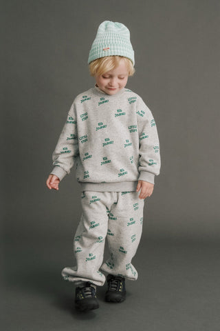 [Set] Butter Cotton Fleece-Lined Graphic Sweatsuit Set