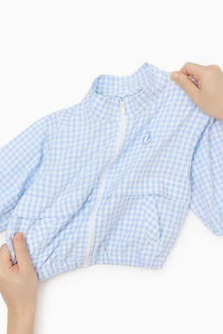 Seersucker Gingham Windbreaker