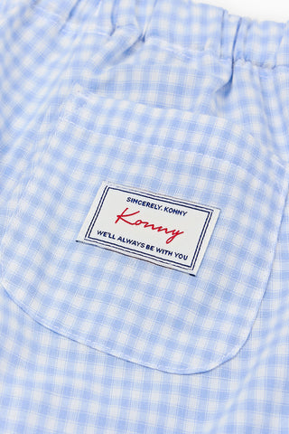 Relaxed Gingham Pull-On Pants