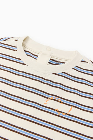 Cotton Brushed Striped T-Shirt