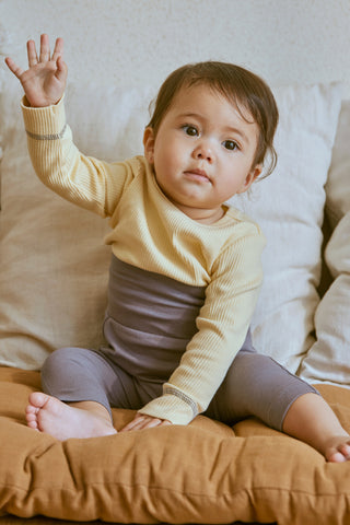 [Set] Modal High Waist Leggings & Rolling Bib 2P