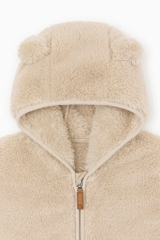 Fluffy Teddy Bear Fleece Jumpsuit