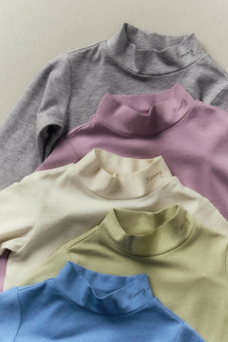 Soft Modal Light Mock Neck T-Shirt
