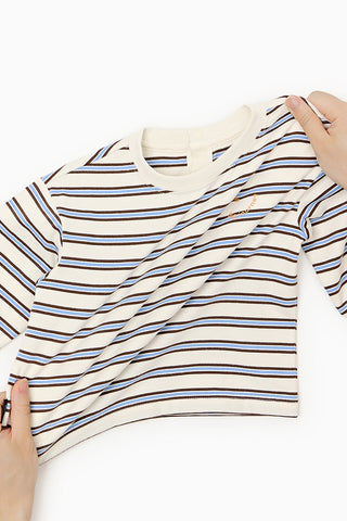 Cotton Brushed Striped T-Shirt