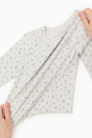 Girls Modal Ribbed Lettuce Trim T-Shirt