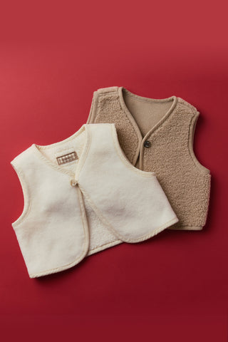 Teddy Fleece Reversible Vest [3-30M]