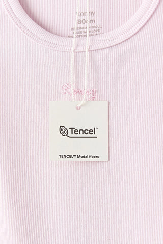 Modal Ribbed Ruffle T-Shirt