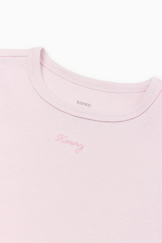 Modal Ribbed Ruffle T-Shirt