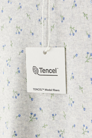 Girls Modal Ribbed Lettuce Trim T-Shirt