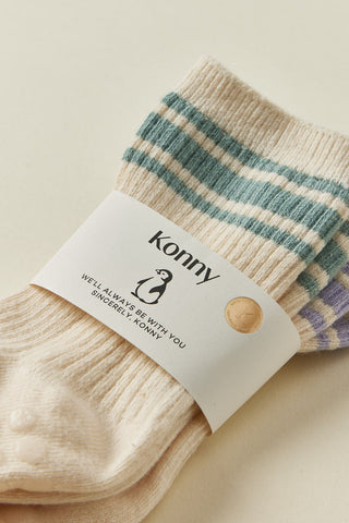 EasyFit Ribbed Striped Socks (2-Piece Set)