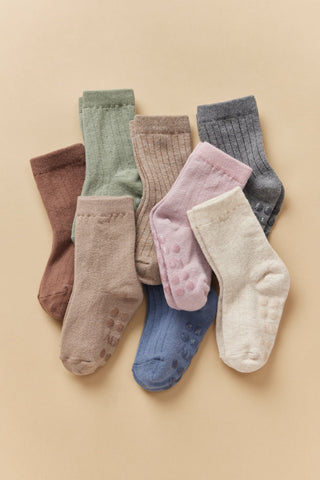 Easy-Fit Basic Socks [Green/Deep Blue/Pink/Mocha]