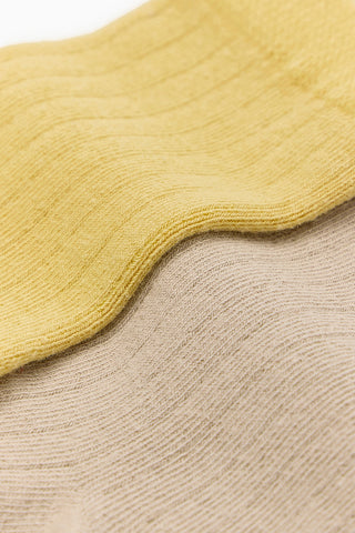 Easy-Fit Basic Socks [Beige/Mustard/Olive Green/Lavender]
