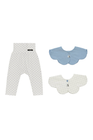 [Set] Modal High Waist Leggings & Rolling Bib 2P