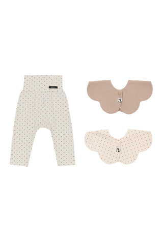 [Set] Modal High Waist Leggings & Rolling Bib 2P