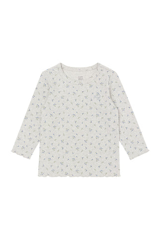 Girls Modal Ribbed Lettuce Trim T-Shirt