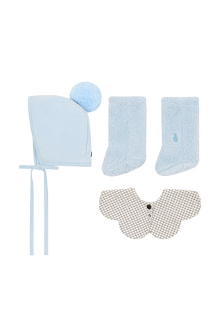 Winter Bonnet & Booties & Bib Set